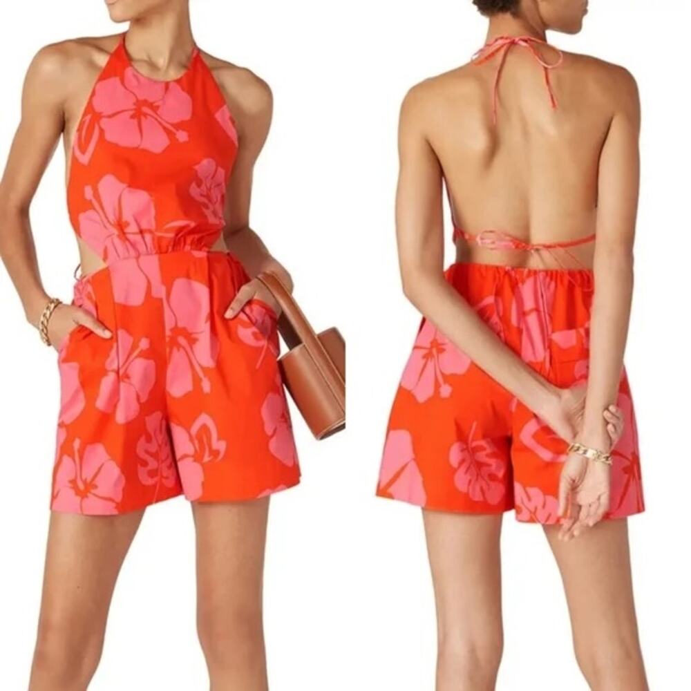 Staud Women's Georgia Tropical Floral Romper Size 6